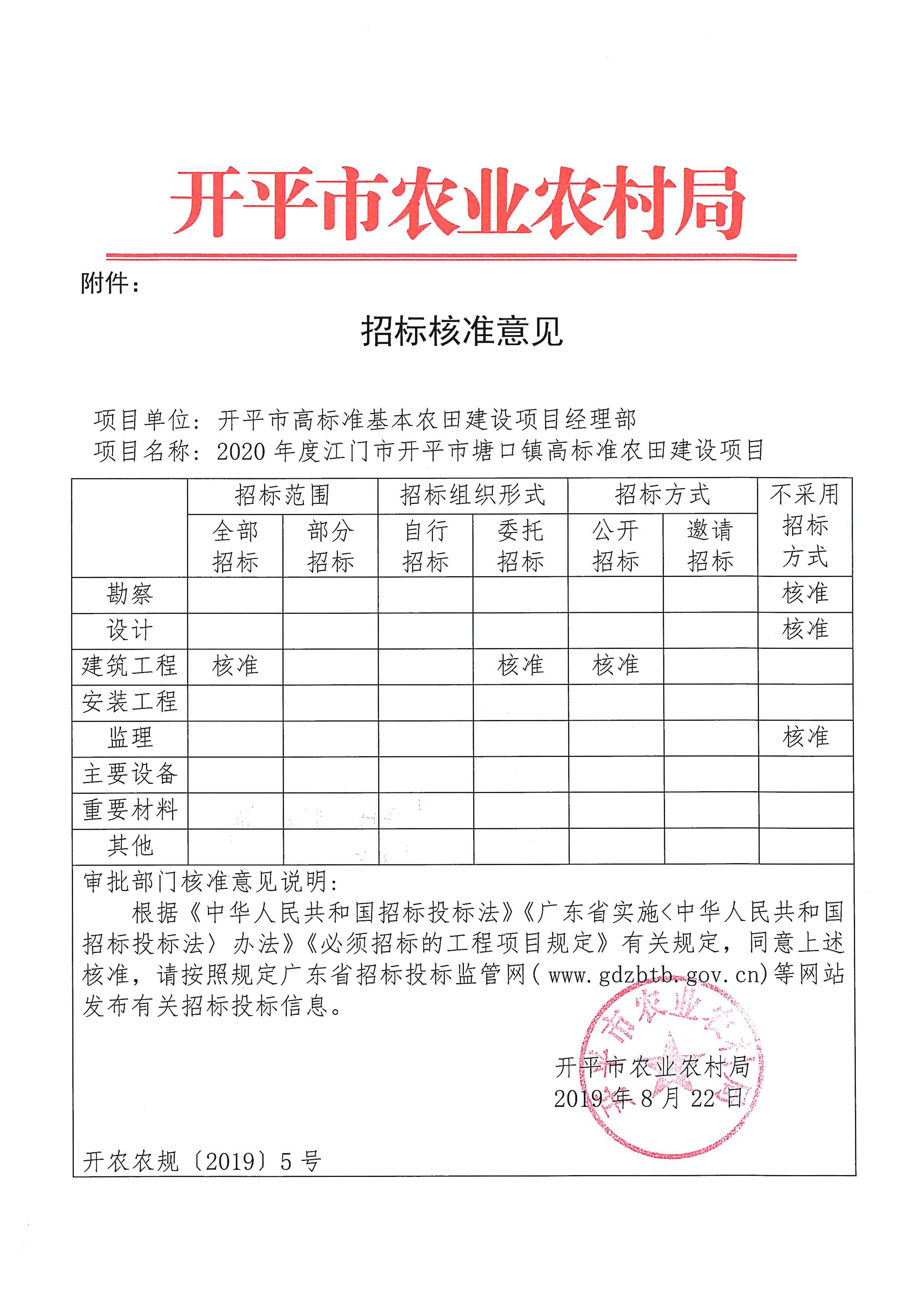 (开农农规〔2019〕5号)关于2020年度江门市开平市塘口镇高标准农田建设项目立项的批复_003.jpg