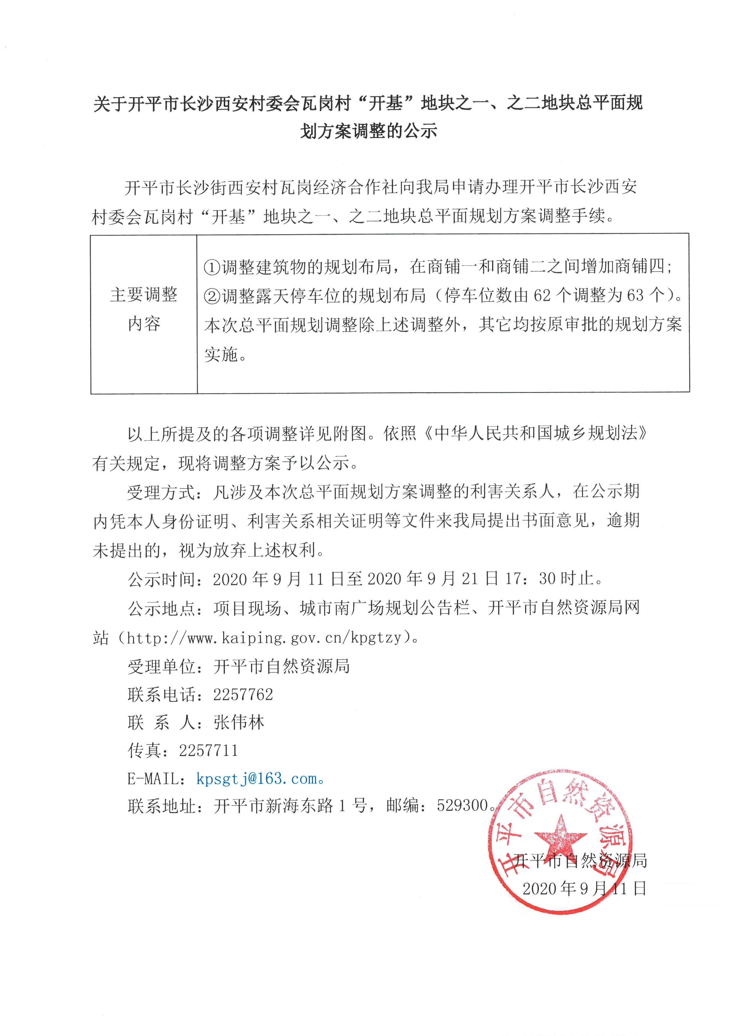 关于开平市长沙西安村瓦岗经济合作社向我局申请办理开平市长沙西安村委会瓦岗“开基”地块之一、之二地块总平面规划方案调整手续.jpg
