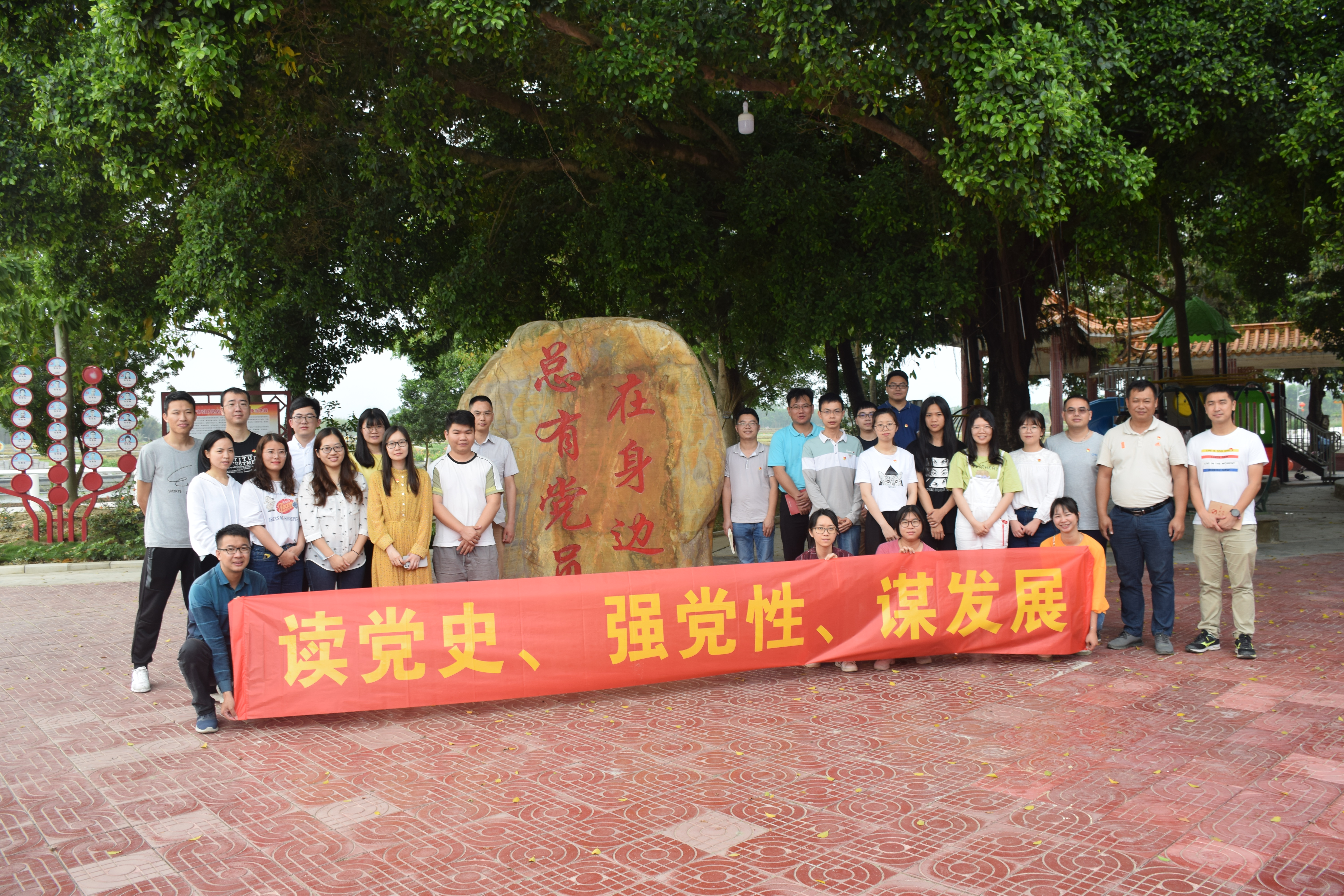 6青年党员榕树下学党史.JPG