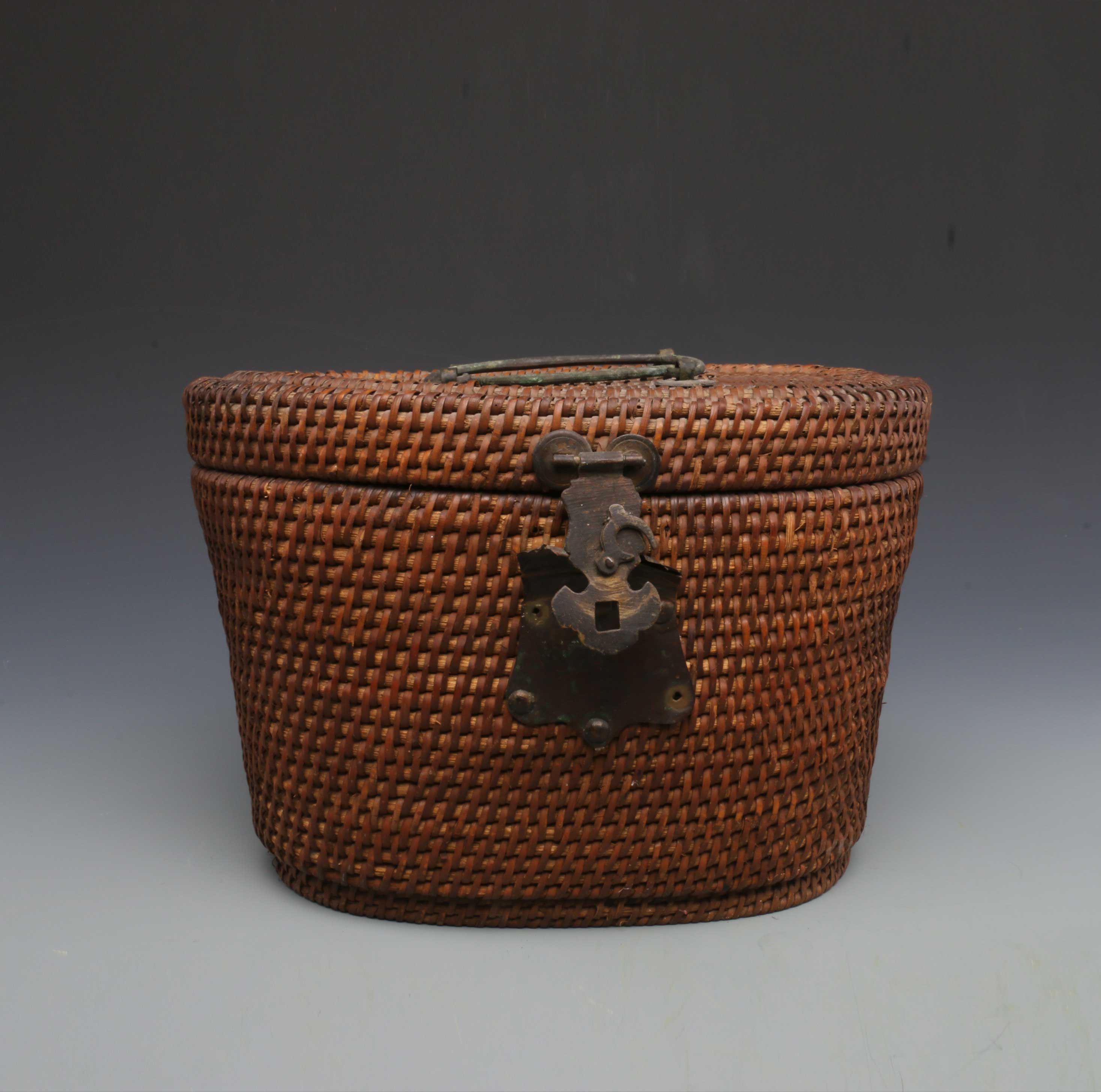 藤编保暖茶壶盖箩（带瓷茶壶）