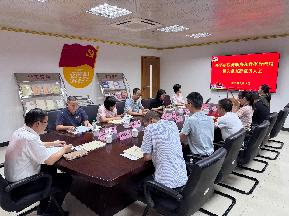 开平市政务服务和数据管理局机关党支部完成换届选举工作