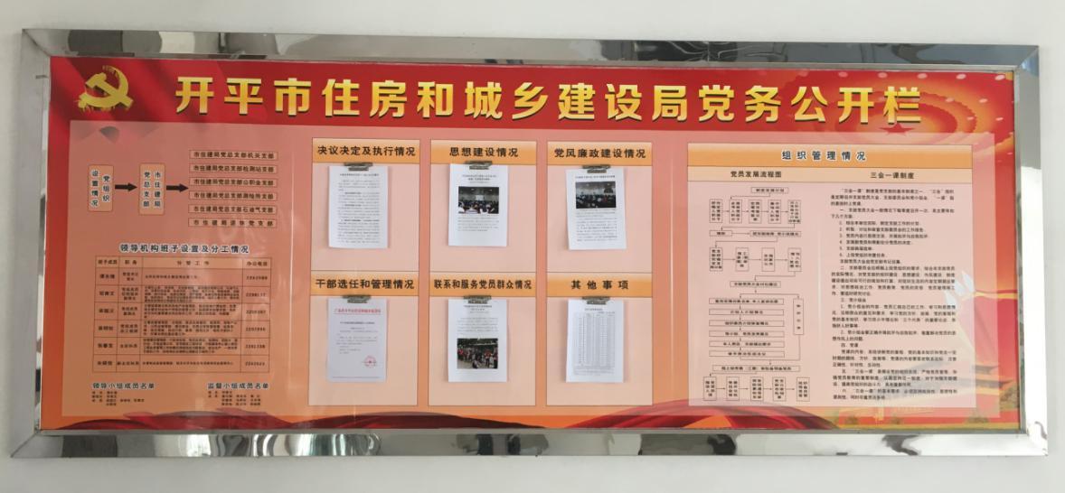 开平市住房和城乡建设局党务公开栏