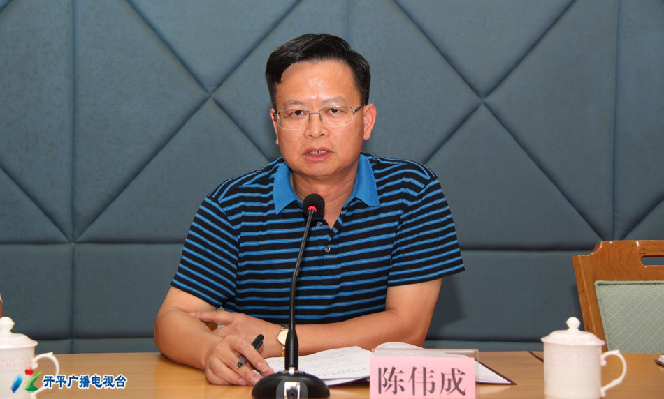 市委常委,常务副市长陈伟成在开平分会场主持会议